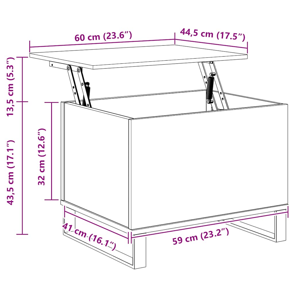Soffbord Vit 60x44,5x45 cm