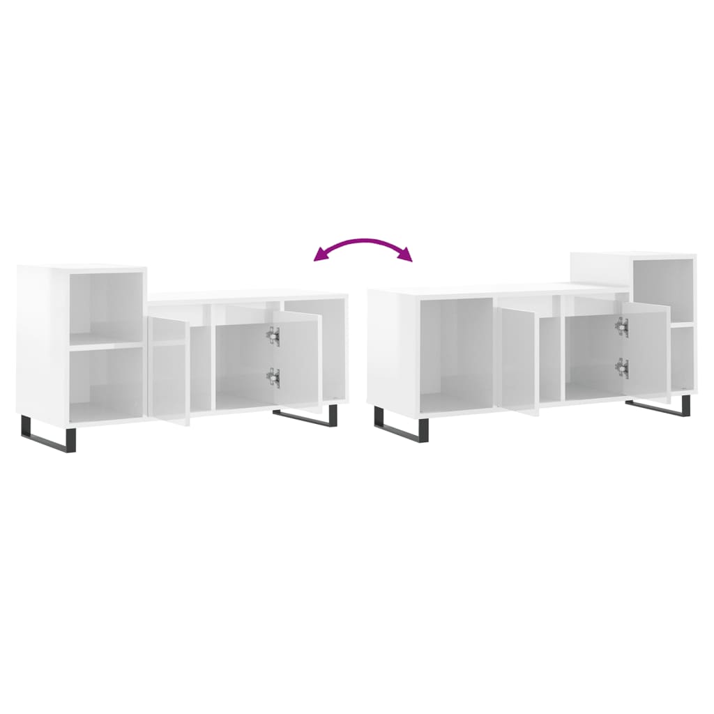 TV-Möbel Högglans Vit TV-Bänk 100x35x55 cm