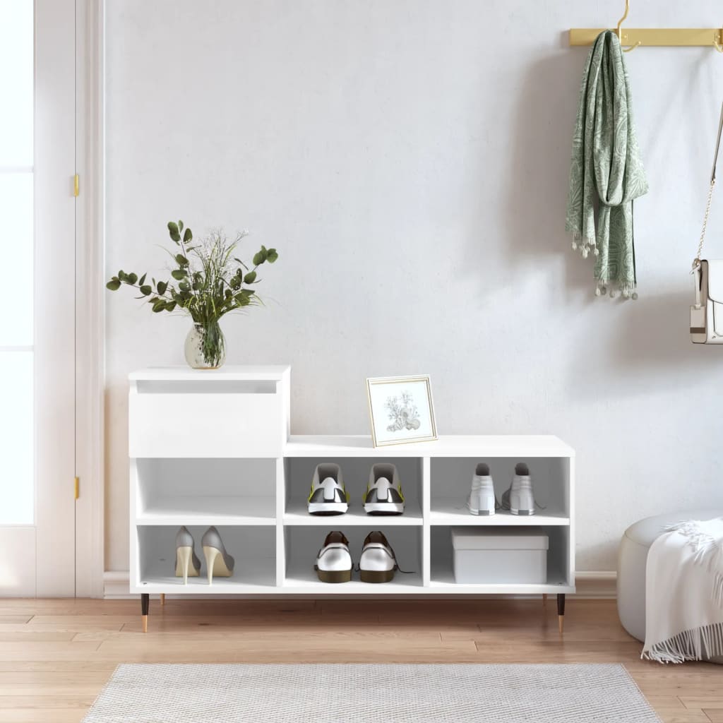 Skoställ Vit Skoskåp 102x36x60 cm