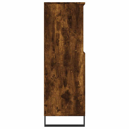 Förvaringsskåp rökfärgad ek 60x36x110 cm konstruerat trä