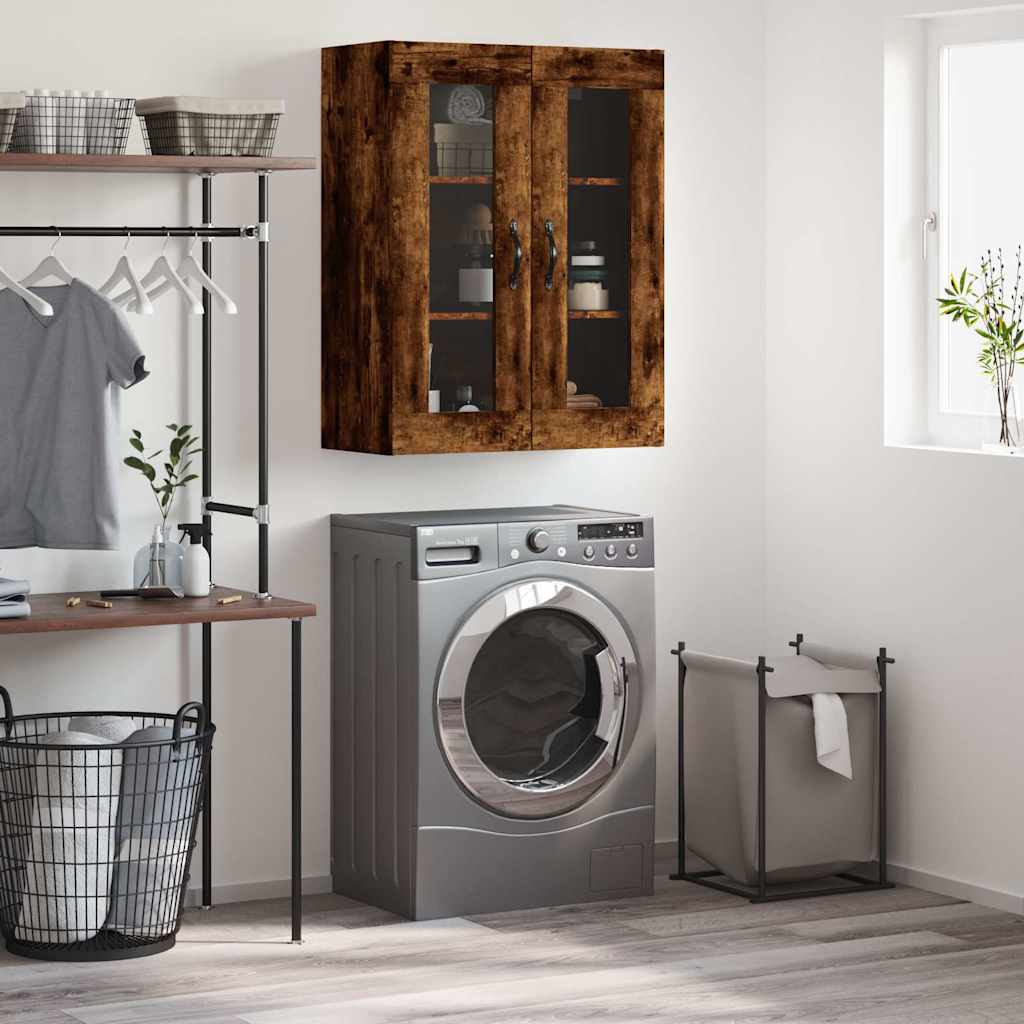 Väggskåp Rökfärgad Ek 69,5x34x90 cm