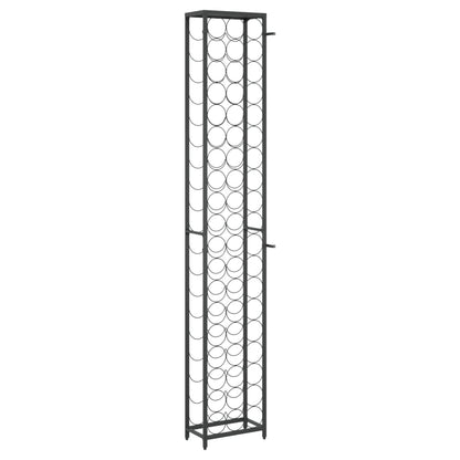 Vinställ för 57 flaskor Svart 34x18x200 cm smidesjärn