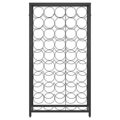 Vinställ för 45 flaskor Svart 54x18x100 cm smidesjärn