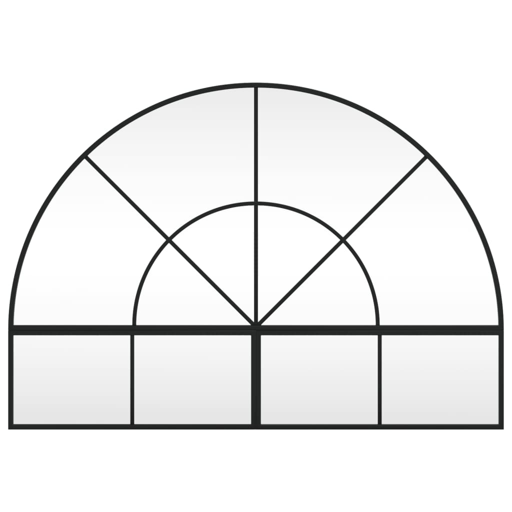 Väggspegel Svart 100x70 cm bågformad järn