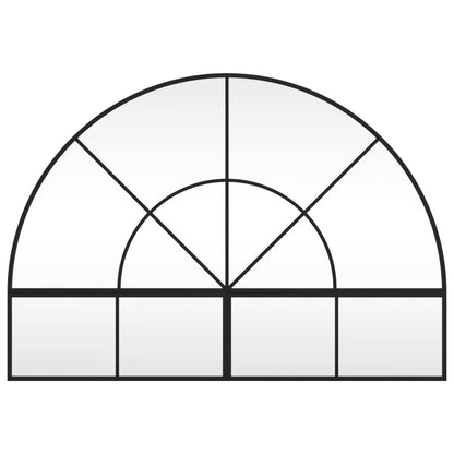 Väggspegel Svart 100x70 cm bågformad järn