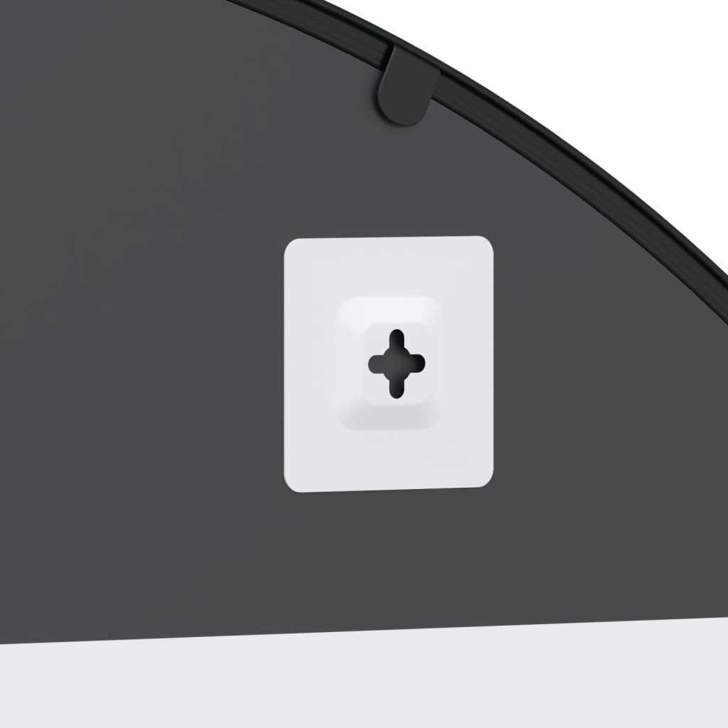 Väggspegel Svart 100x70 cm bågformad järn