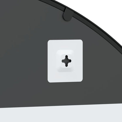 Väggspegel Svart 100x70 cm bågformad järn