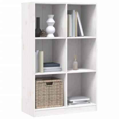 Bokhylla Vit 70x33x110 cm massiv furu