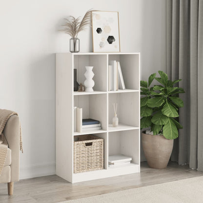 Bokhylla Vit 70x33x110 cm massiv furu