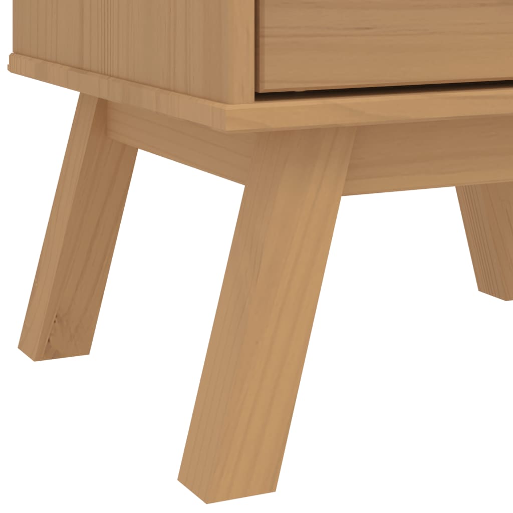 Sängbord Nattduksbord Trä Brun OLDEN Brun massiv furu