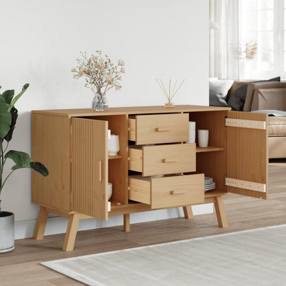 Skänk Brun OLDEN 114x43x73,5 cm massiv furu