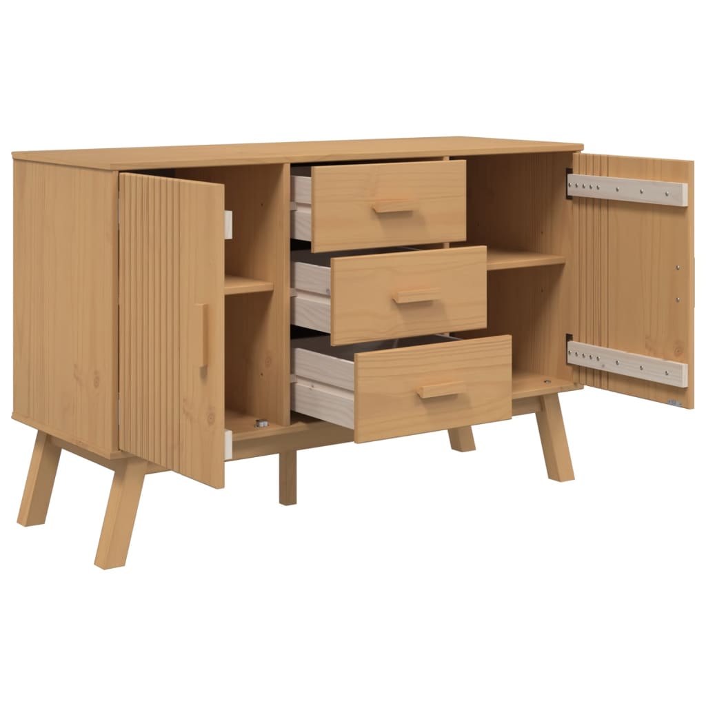 Skänk Brun OLDEN 114x43x73,5 cm massiv furu