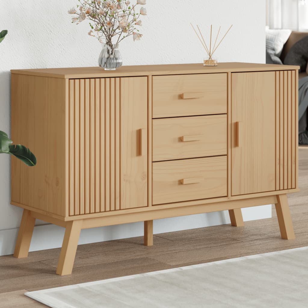 Skänk Brun OLDEN 114x43x73,5 cm massiv furu