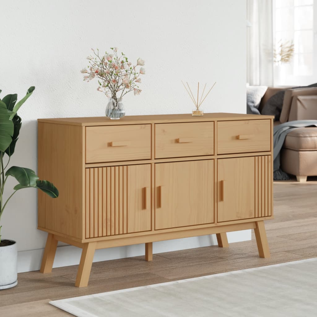 Skänk Brun OLDEN Brun 114x43x73,5 cm massiv furu