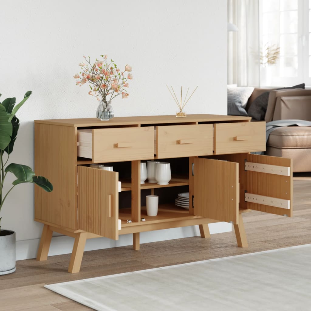 Skänk Brun OLDEN Brun 114x43x73,5 cm massiv furu