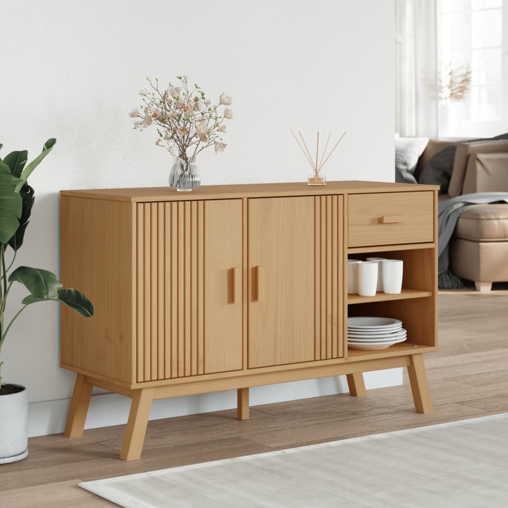 Skänk Brun OLDEN Brun 114x43x73,5 cm massiv furu