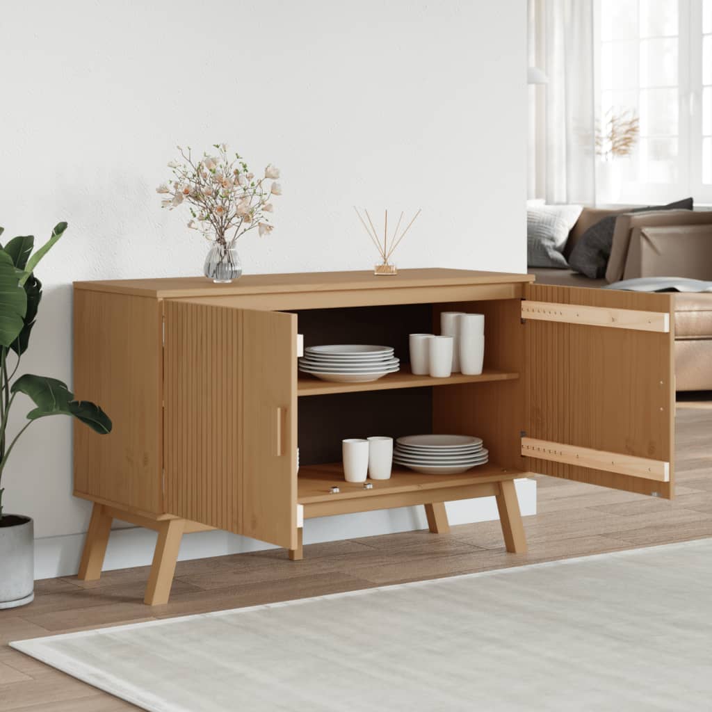 Skänk Brun OLDEN 114x43x73,5 cm massiv furu