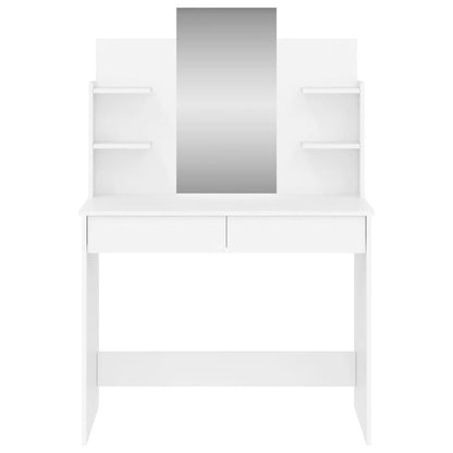 Sminkbord med spegel vit 96x39x142 cm