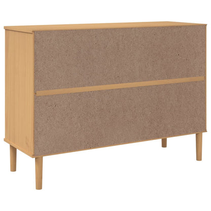 Skänk Brun SENJA rottinglook 112x40x80 cm massiv furu
