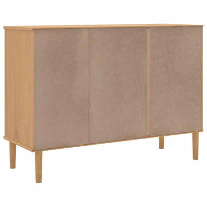 Skänk Brun SENJA rottinglook 112x40x80 cm massiv furu