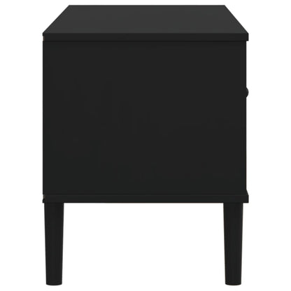 TV-Möbel Svart TV-Bänk SENJA rottinglook 106x40x49 cm massiv furu