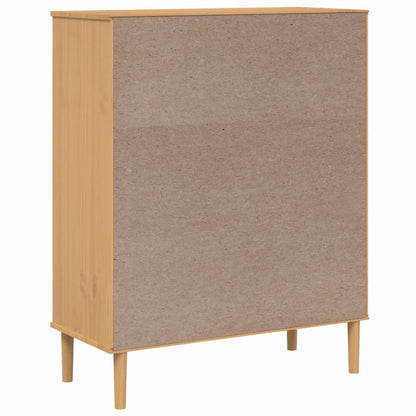 Skänk Brun SENJA rottinglook 90x40x112 cm massiv furu