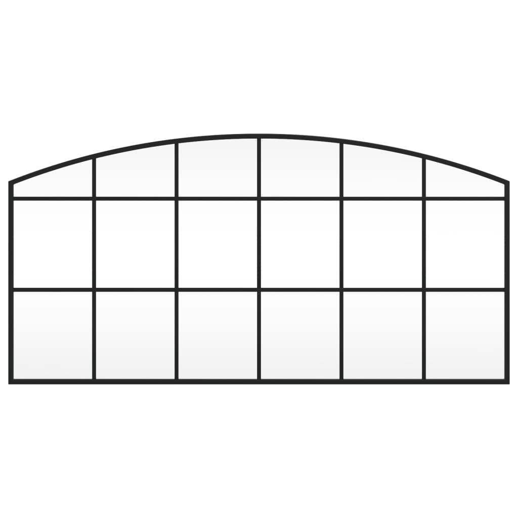 Väggspegel svart 100x50 cm bågformad järn