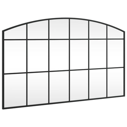 Väggspegel Svart 100x60 cm bågformad järn