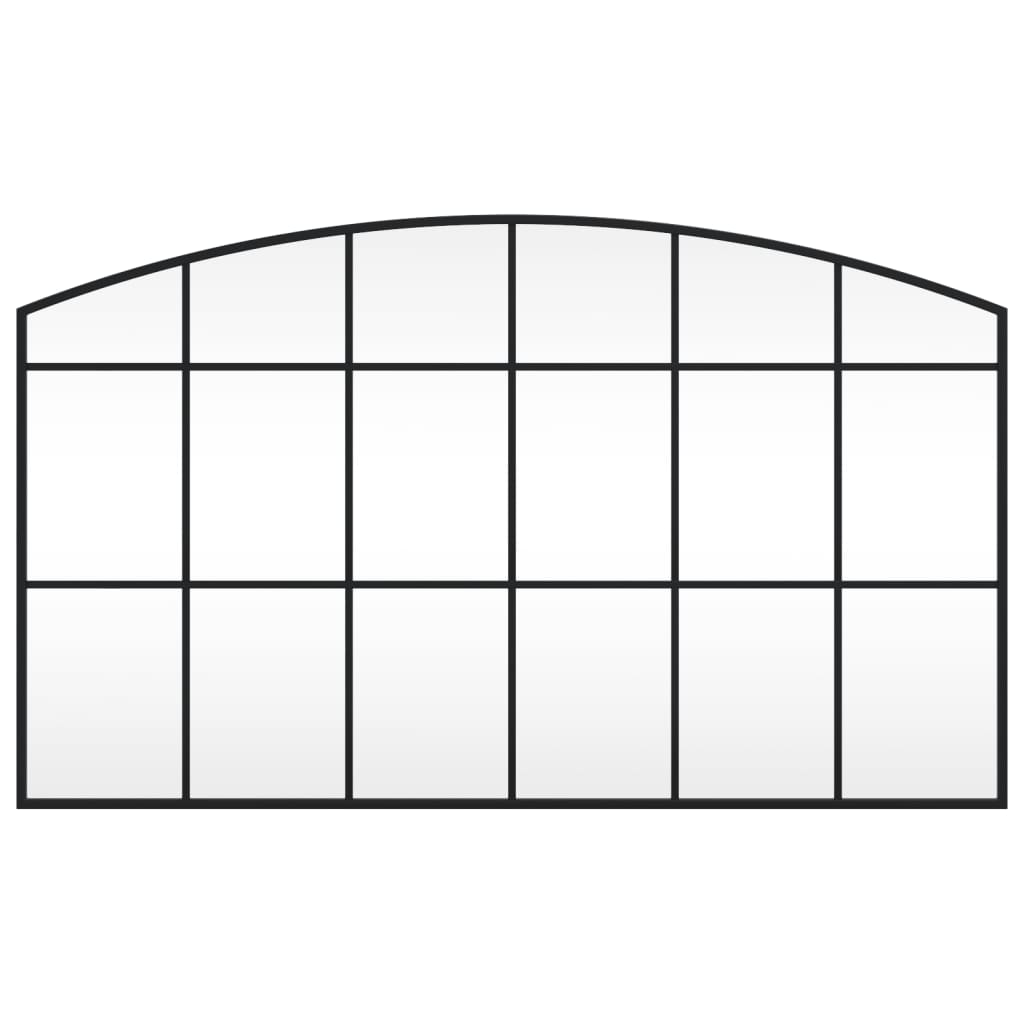 Väggspegel Svart 100x60 cm bågformad järn