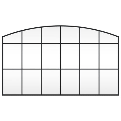 Väggspegel Svart 100x60 cm bågformad järn