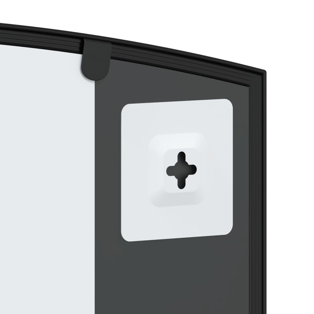 Väggspegel Svart 100x60 cm bågformad järn