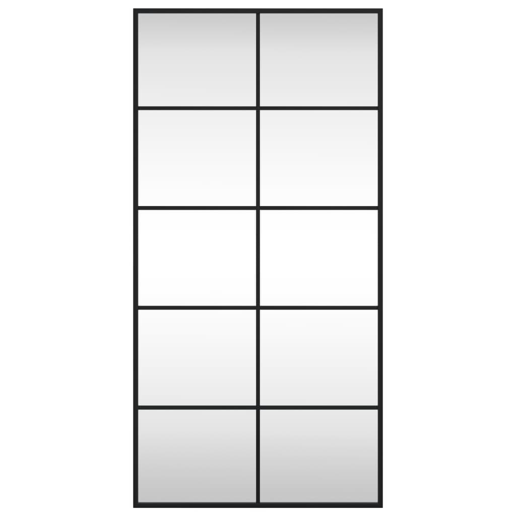 Väggspegel Svart 50x100 cm rektangulär järn