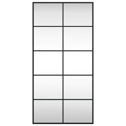 Väggspegel Svart 50x100 cm rektangulär järn
