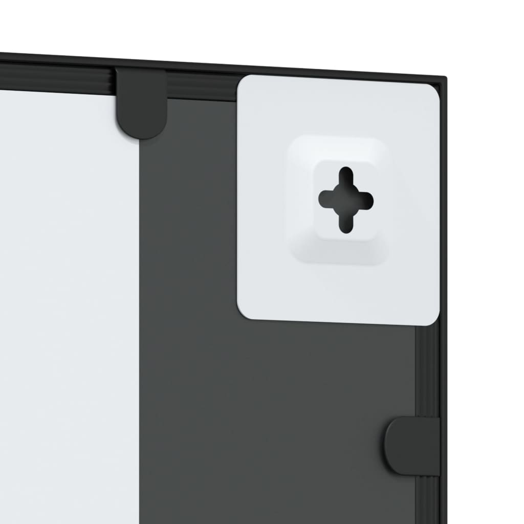 Väggspegel Svart 50x100 cm rektangulär järn