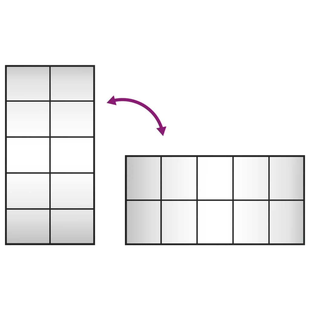 Väggspegel Svart 50x100 cm rektangulär järn