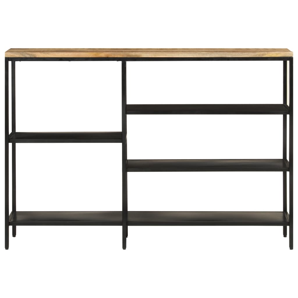 Avlastningsbord Konsollbord Trä 110x30x75 cm massivt grovt mangoträ och järn