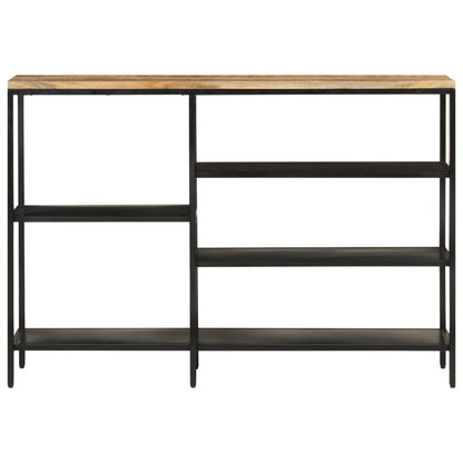 Avlastningsbord Konsollbord Trä 110x30x75 cm massivt grovt mangoträ och järn