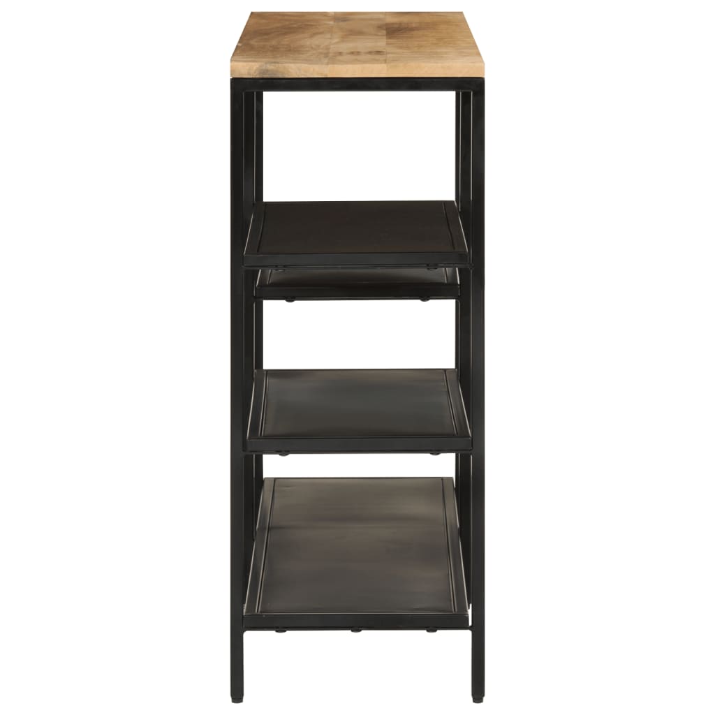 Avlastningsbord Konsollbord Trä 110x30x75 cm massivt grovt mangoträ och järn