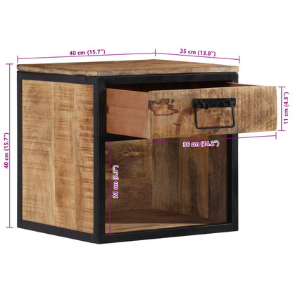 Sängbord Nattduksbord Trä 40x35x40 cm massivt mangoträ