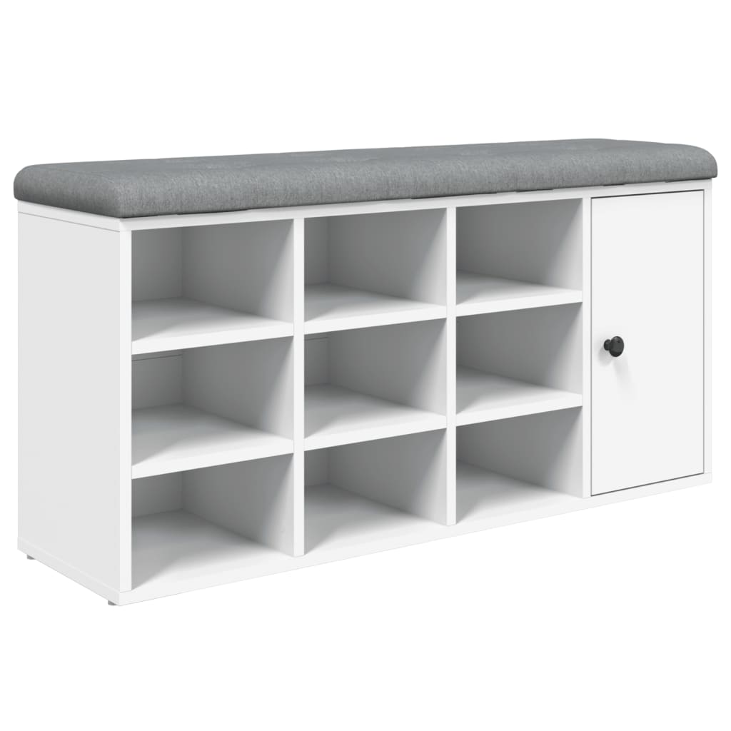 Skoställ Vit Skobänk Vit 102x32x50 cm