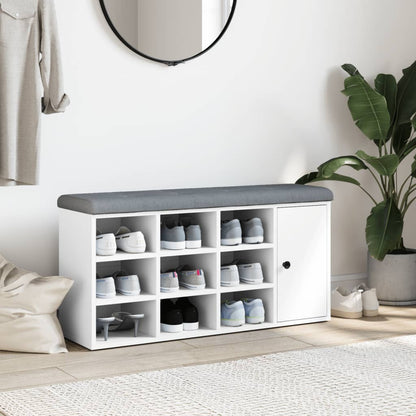 Skoställ Vit Skobänk Vit 102x32x50 cm