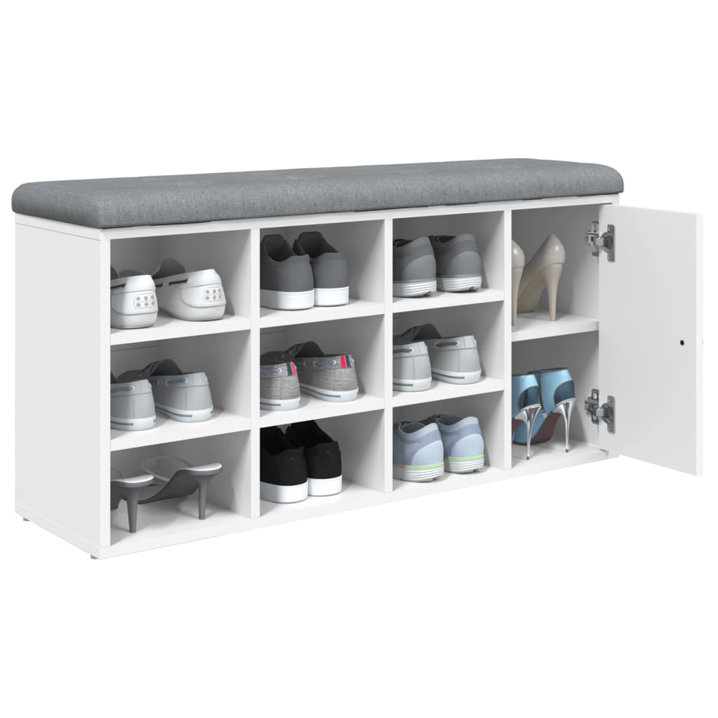 Skoställ Vit Skobänk Vit 102x32x50 cm