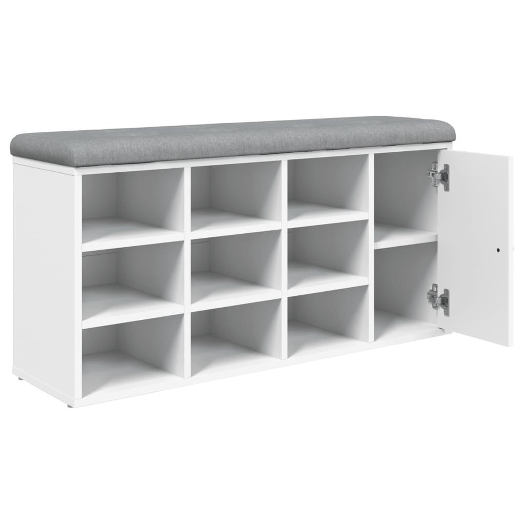 Skoställ Vit Skobänk Vit 102x32x50 cm