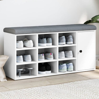 Skoställ Vit Skobänk Vit 102x32x50 cm