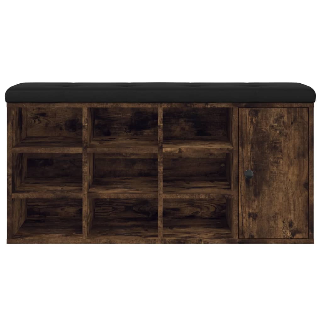 Skoställ Rökfärgad Ek Skobänk 102x32x50 cm