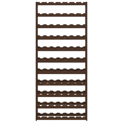 Vinställ för 77 flaskor brun massiv furu