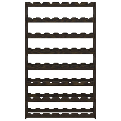 Vinställ för 56 flaskor Svart massiv furu