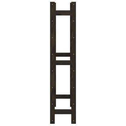 Vinställ för 56 flaskor Svart massiv furu