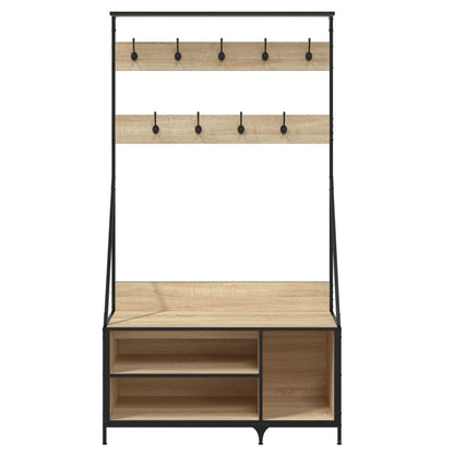 Hallmöbler Klädställning med skoförvaring Sonoma Ek 100x41x184 cm