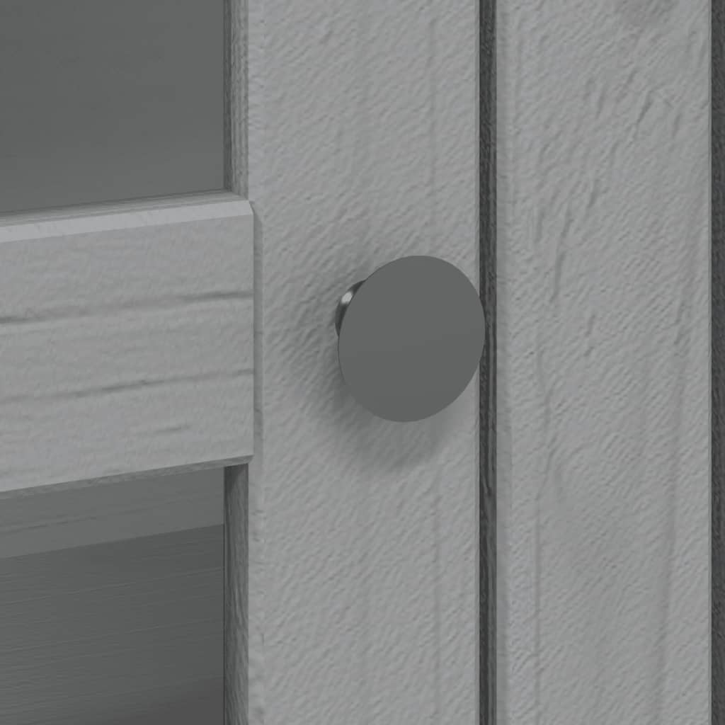 Vitrinskåp BODO Grå 115,5x43x200,5 cm massiv furu